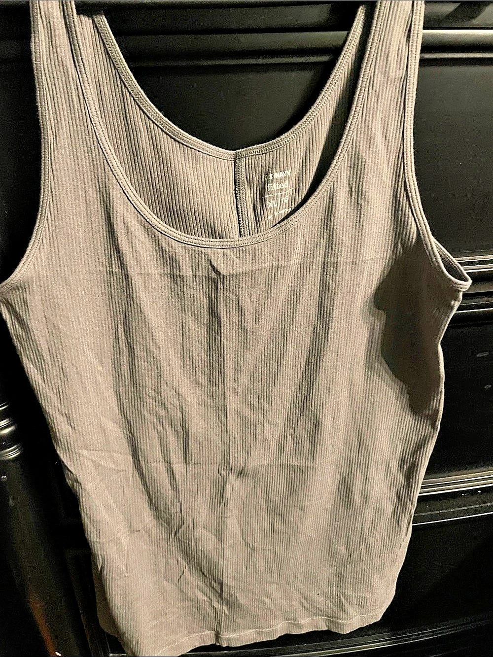 Old Navy Fitted Rib-Knit scoop neck Tank Top Gray XL